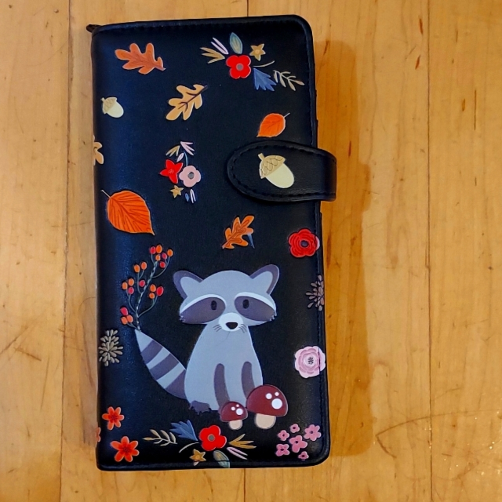 Adorable Racoon Vegan Leather Wallet